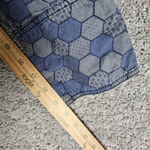 Tripp NYC Shirt Mens XL Gray Blue Button Up Honeycomb AOP Joker Gothic Punk - Picture 12 of 12